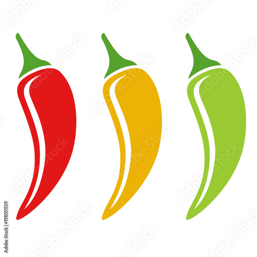 Chili peppers set
