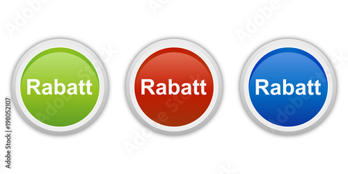 rundes Button Set grün rot blau - Rabatt