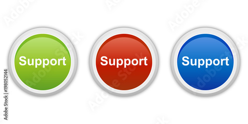 rundes Button Set grün rot blau - Support