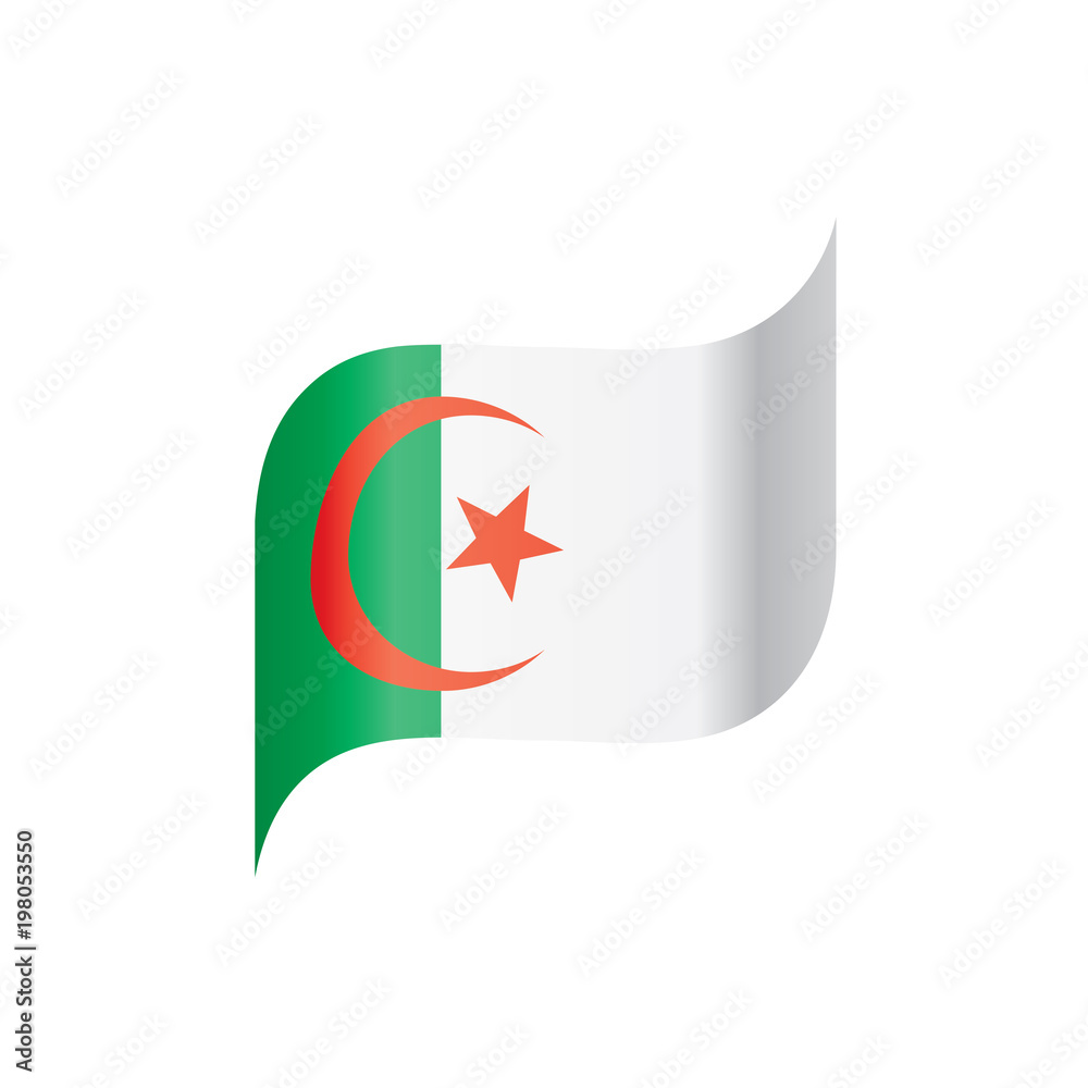 Obraz premium Algeria flag, vector illustration