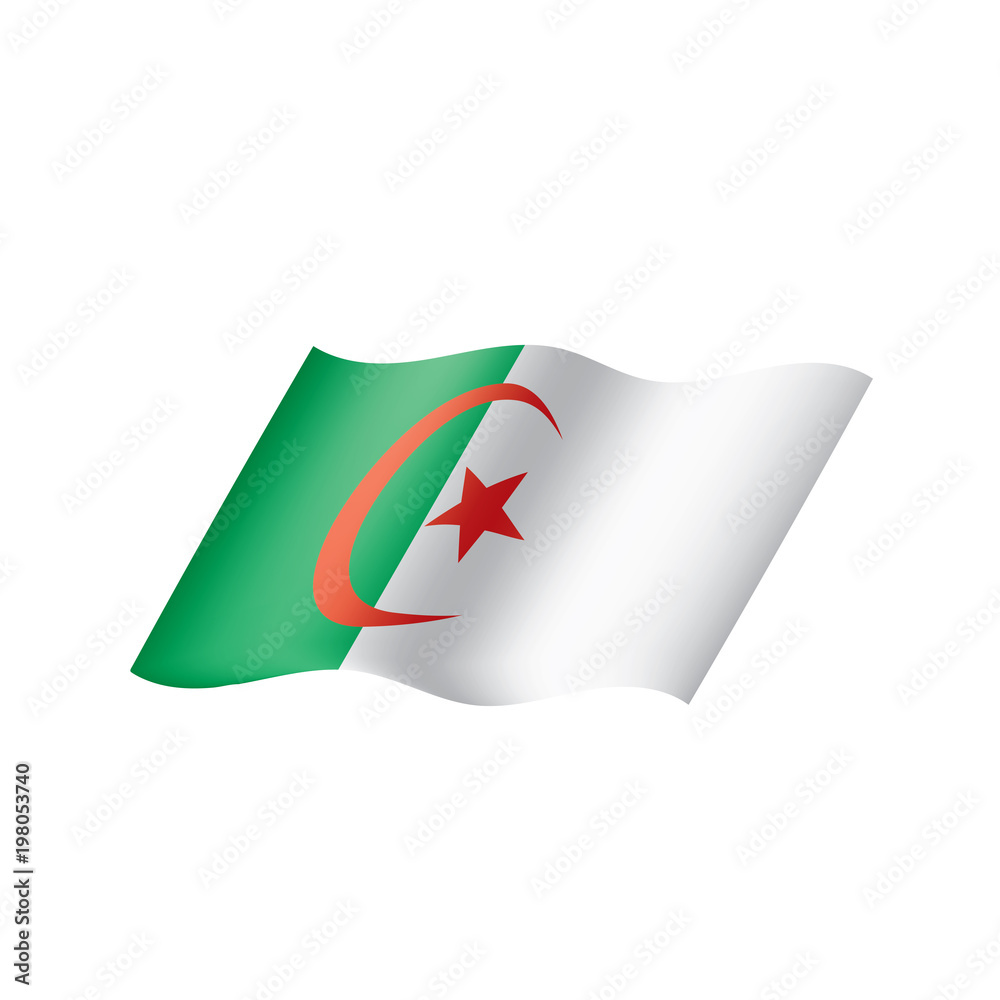 Obraz premium Algeria flag, vector illustration
