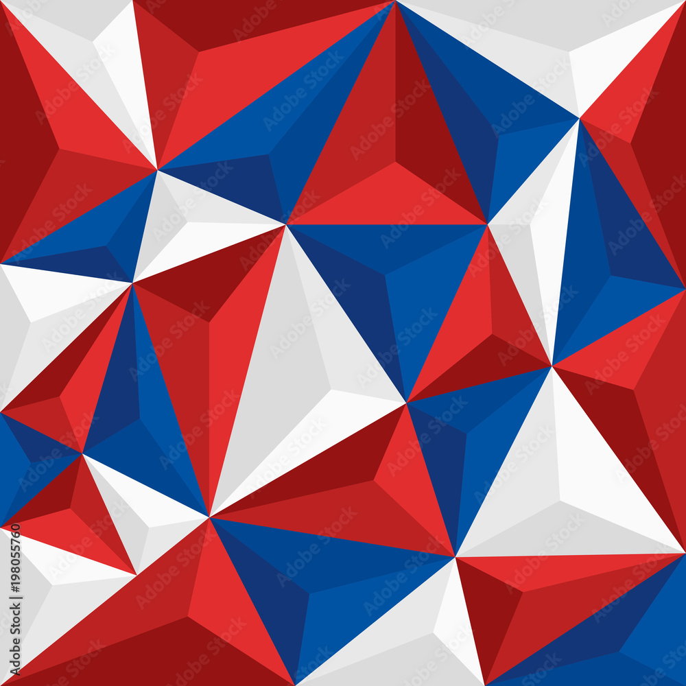Red white and blue geometric vector background Stock Vector | Adobe Stock