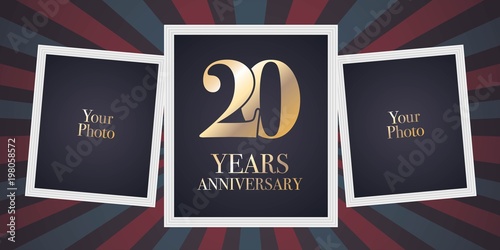 20 years anniversary vector icon, logo