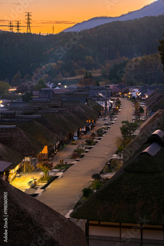 Ouchujuku Village sunset Fukushima Japan photo