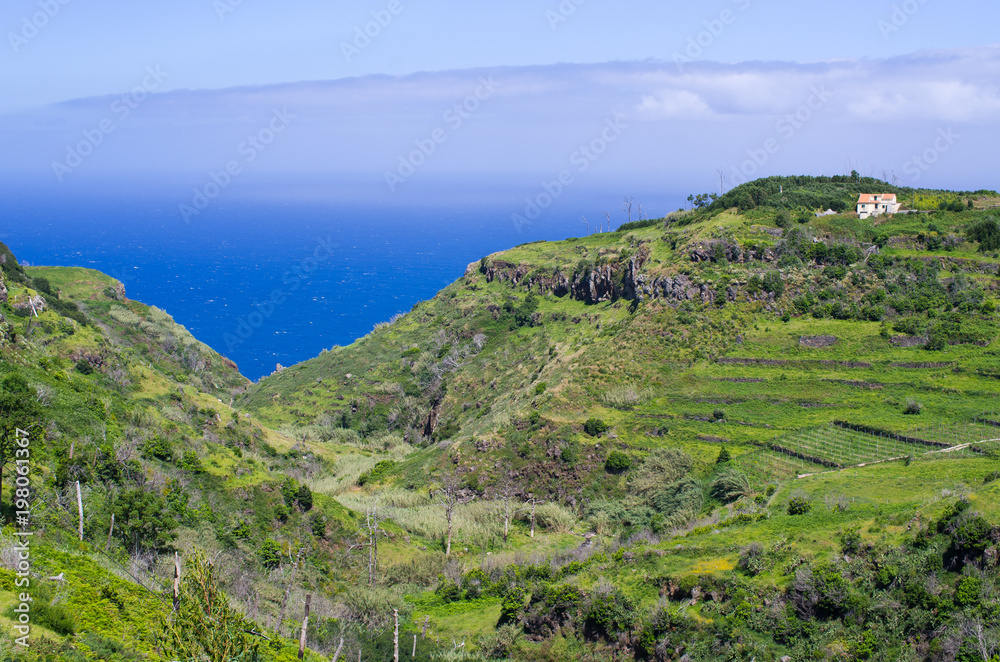 Fototapeta premium Coast of Madeira island, Ponta do Pargo, Portugal