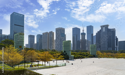 Shenzhen city skyline landscape architecture