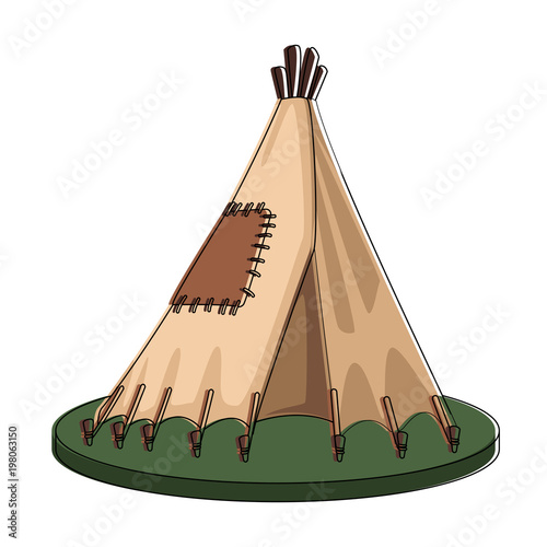 Indian tent cartoon vector illustration graphic design