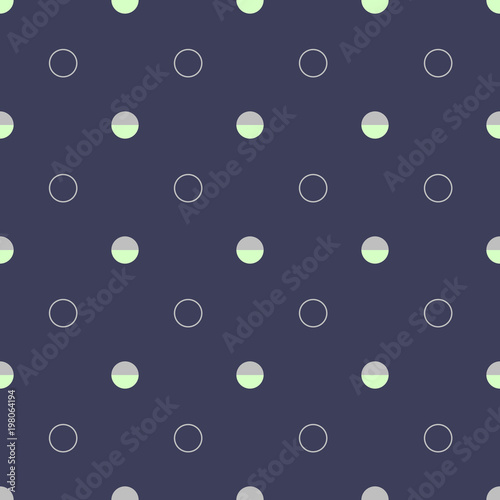 Abstract seamless pattern  with circles on dark blue background