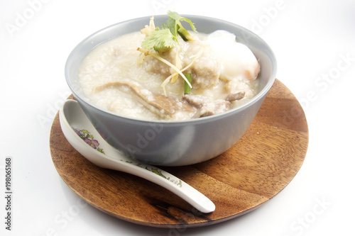 porridge rice in ceramic bowl