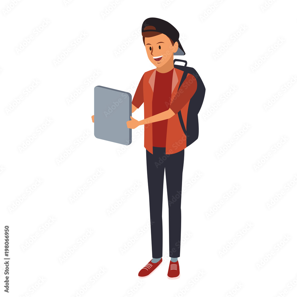 Young male student cartoon vector illustration graphic design Young male student cartoon vector illustration graphic design