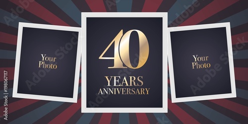 40 years anniversary vector icon, logo