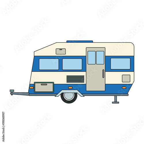 Travel trailer isolated vector illustration graphic design