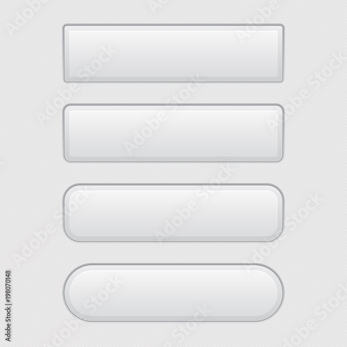 White 3d buttons. Blank set of buttons