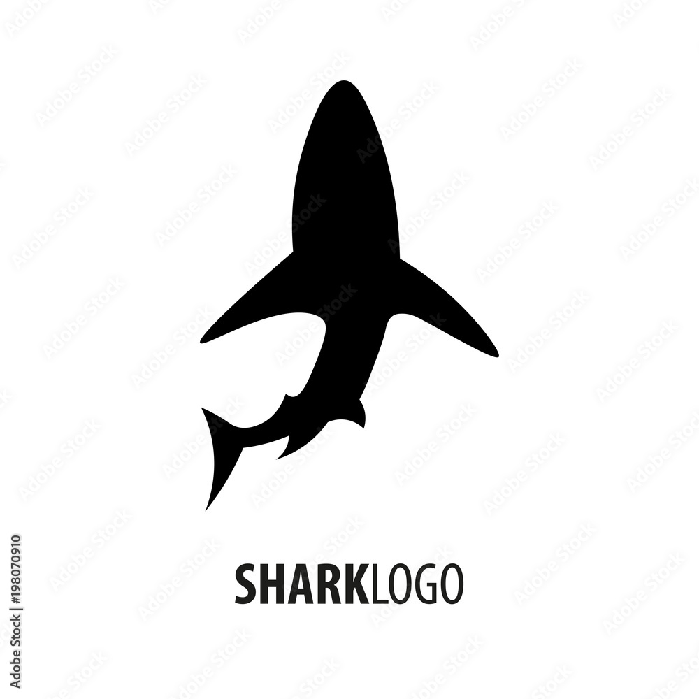 Fototapeta premium Emblem or logo with Shark. Vector illustration