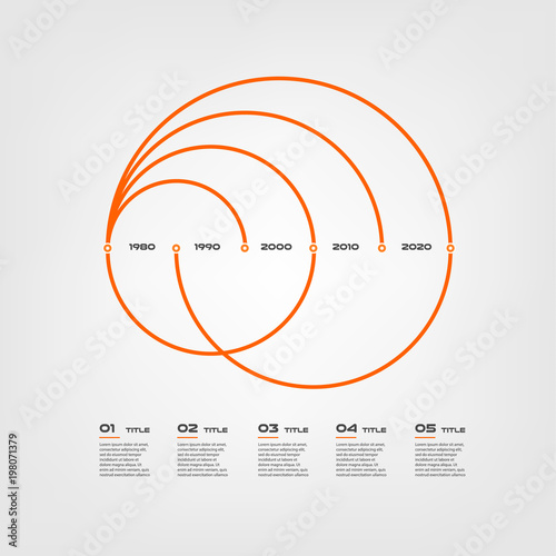 Line arc chart steps infographics - can illustrate a strategy, workflow or team work, vector flat color, business template for presentation. Can be used for diagram, banner, web design