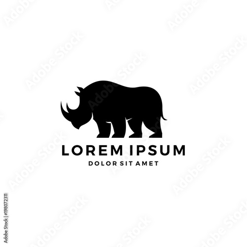 rhino silhouette logo vector download