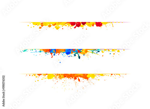 Page dividers of splash paint.