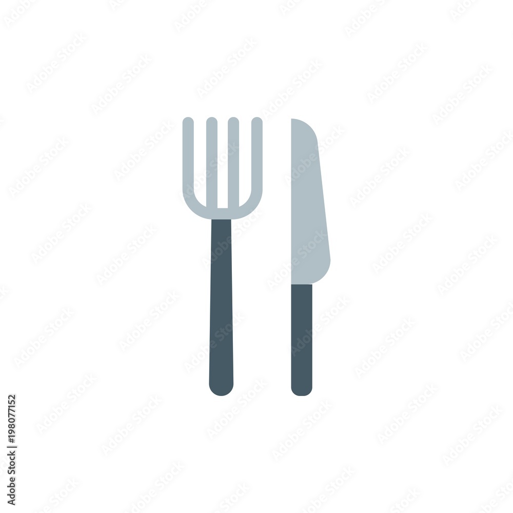 fork and knife flat vector icon. Modern simple isolated sign. Pixel perfect vector  illustration for logo, website, mobile app and other designs