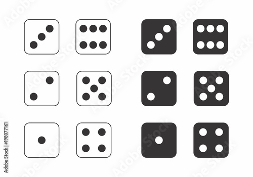 Dice black and white illustration