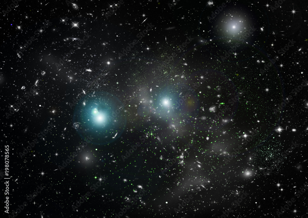 Fototapeta premium Stars, dust and gas nebula in a far galaxy