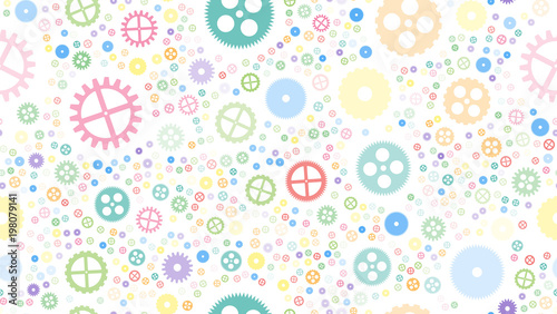 Geometrical engineering seamless pattern. Abstract gears background. Vector illustration