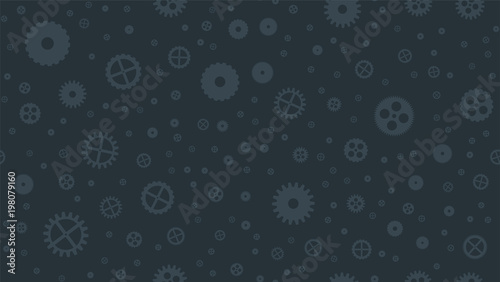 Geometrical engineering seamless pattern. Abstract gears background. Vector illustration