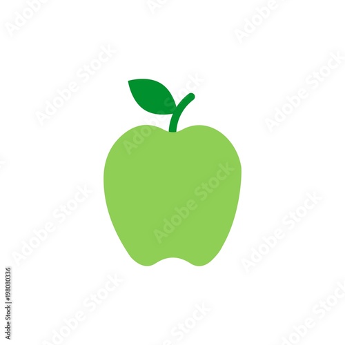 apple with leaf flat vector icon. Modern simple isolated sign. Pixel perfect vector  illustration for logo, website, mobile app and other designs