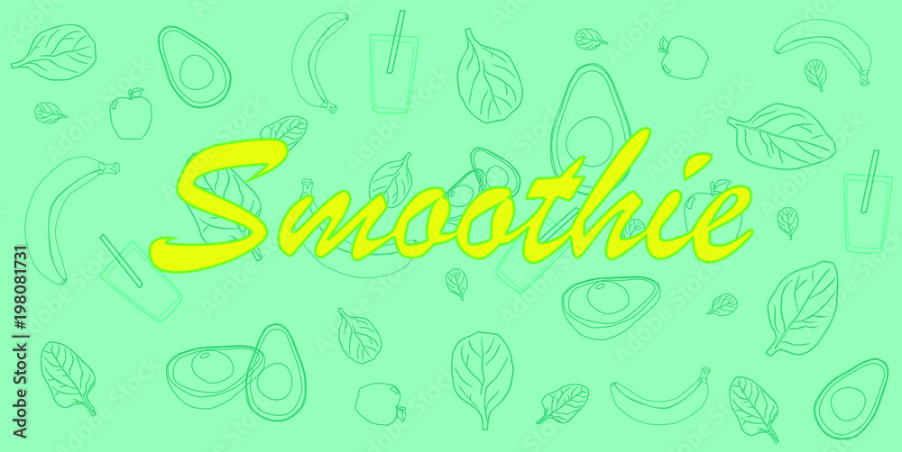 Healthy living concept, smoothie background