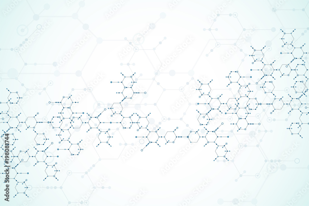 Abstract  technology hexagonal background. Connection structure.