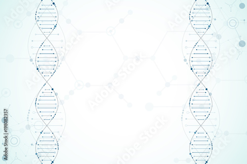 Science template, wallpaper or banner with a DNA molecules.