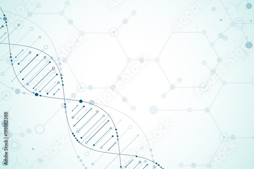 Science template, wallpaper or banner with a DNA molecules.