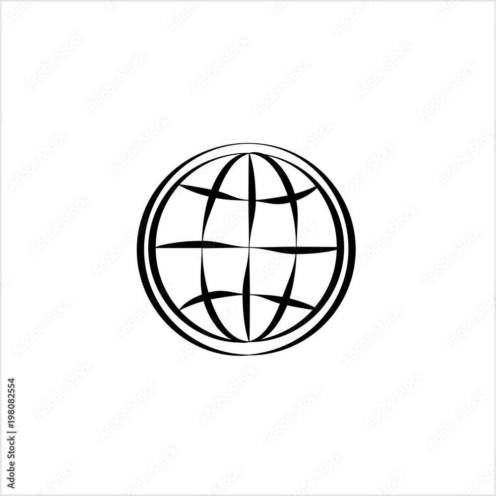 Globe Icon Calligraphic Globe Icon Calligraphic