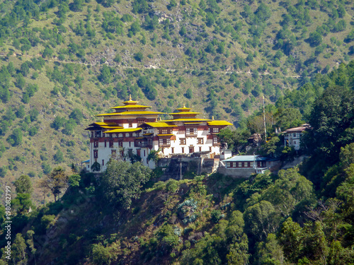 Trashigang Dzong - Eastern Bhutan. Trashigang Dzong, The Fortress of the Auspicious Hill, is one of the largest dzong fortress in Bhutan.