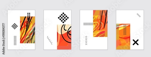 Set of artistic abstract universal card templates