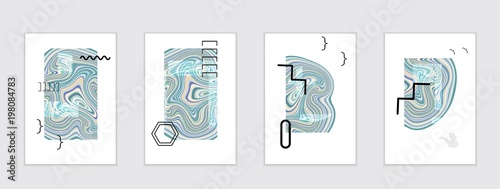Set of artistic abstract universal card templates