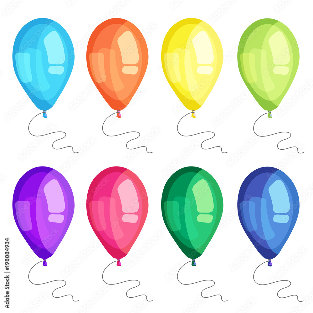 Vector ballons set for birthday and greeting cards. Vector ballons set for birthday and greeting cards.