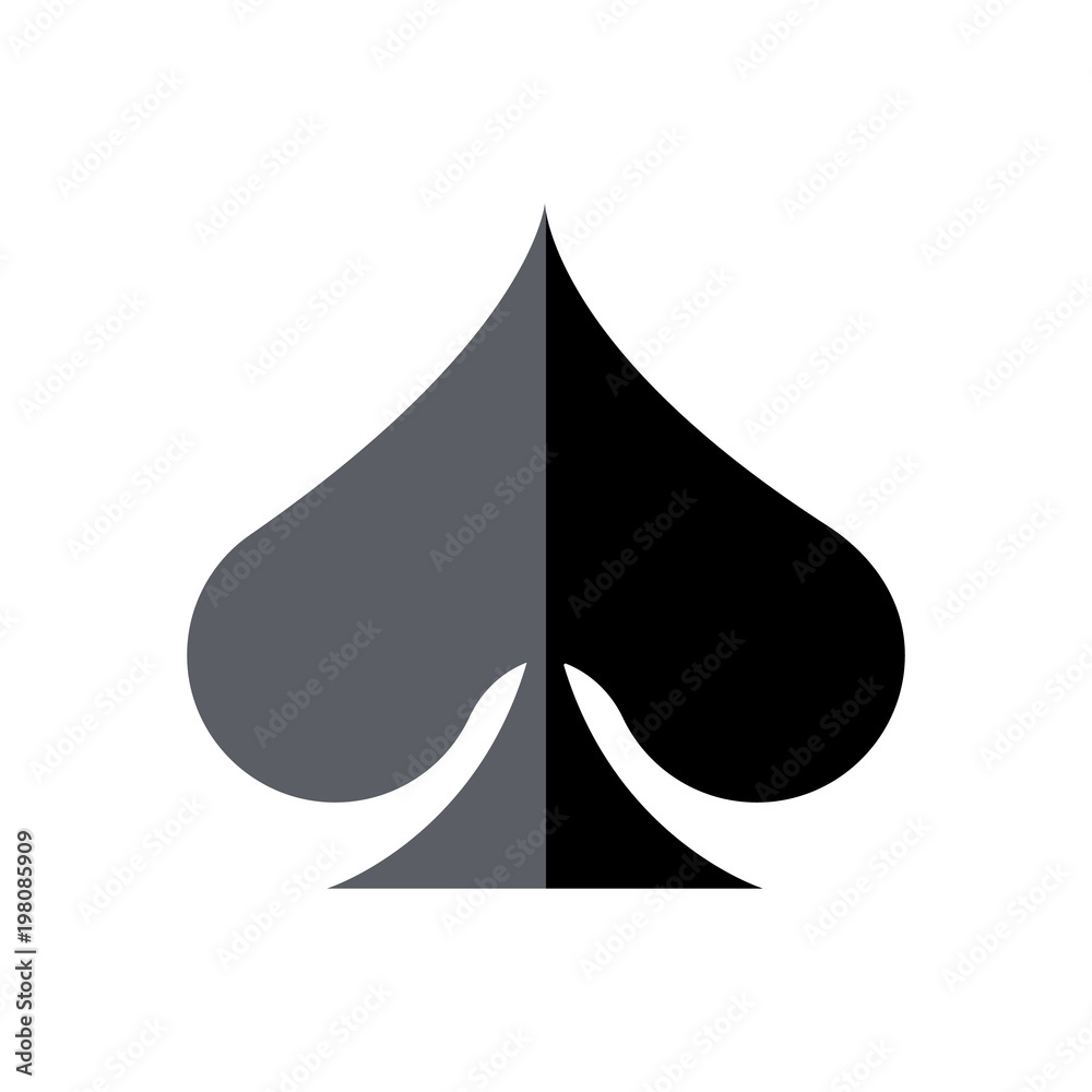 Fototapeta premium Playing card game symbol, Spade, isolated.