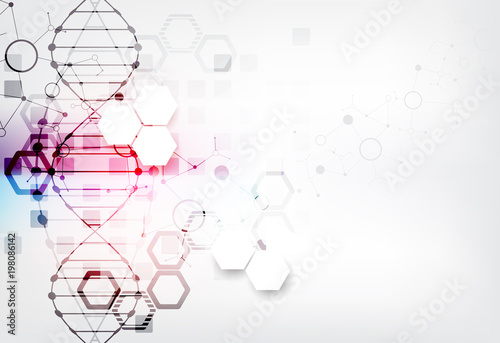 Science template, wallpaper or banner with a DNA molecules.