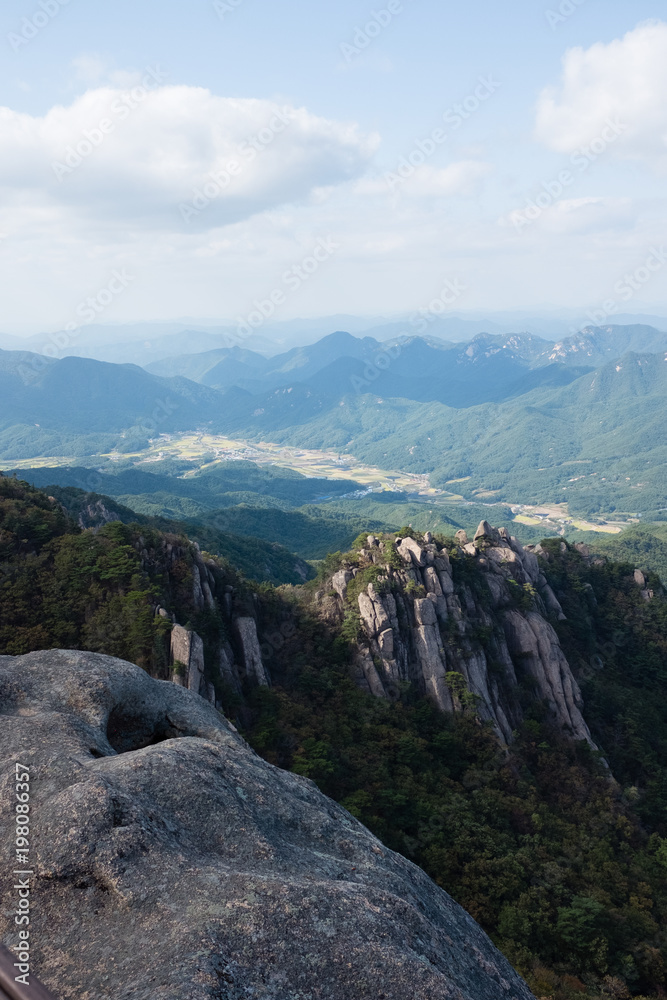 View over Songnisan national park in Korea from a peak