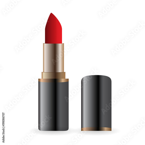 Example for advertising bright red lipstick image. Vector Illustration. EPS10