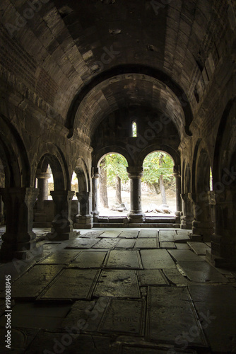 Sanahin, Armenia, September 20, 2017: Medieval tombstones in the Sanahin monastery in Armenia