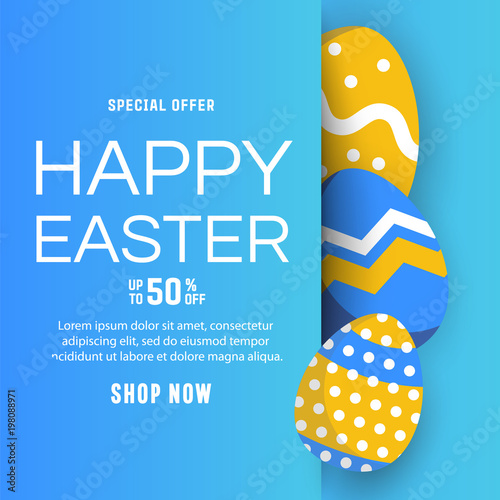 Composition of Easter sale card template 