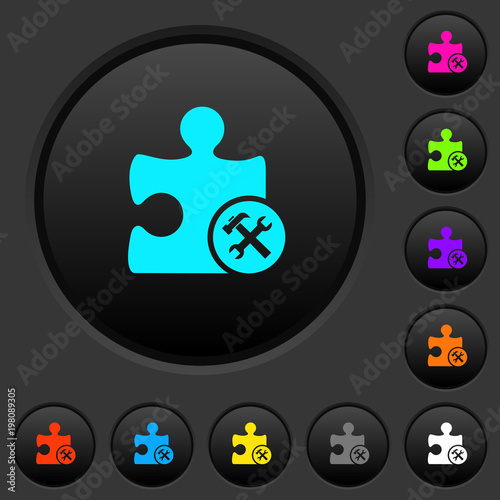 Plugin tools dark push buttons with color icons