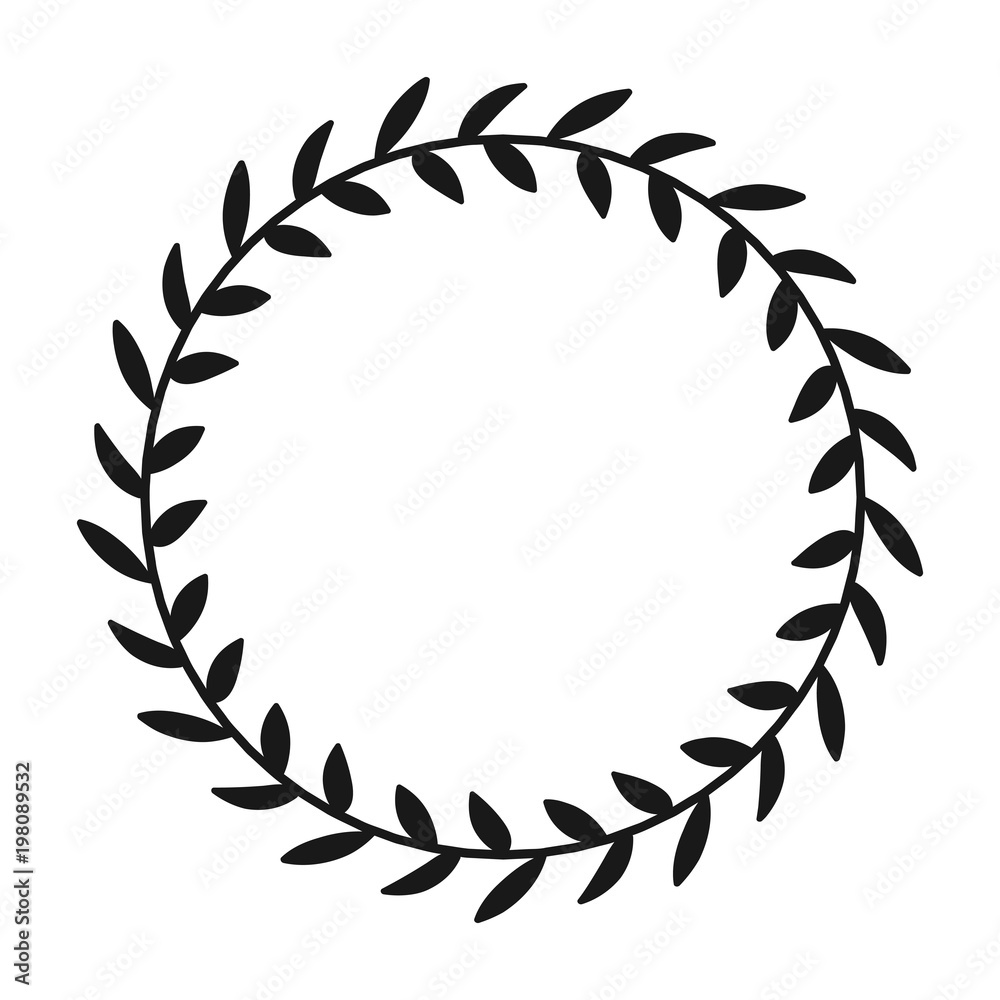 Laurel wreath. Hand drawn vector round frame for invitations, greeting cards, quotes, logos, posters and more. Vector