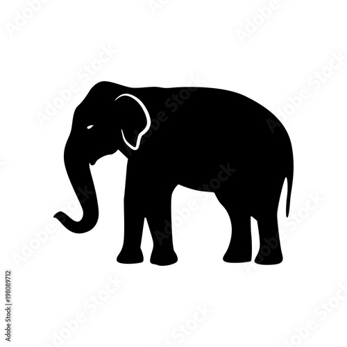 Black elephant silhouette. Vector © bartamarabara