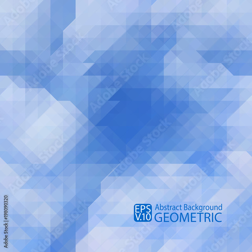 Abstract geometric blue background of triangles. Vector. For printing, Internet, packaging, design