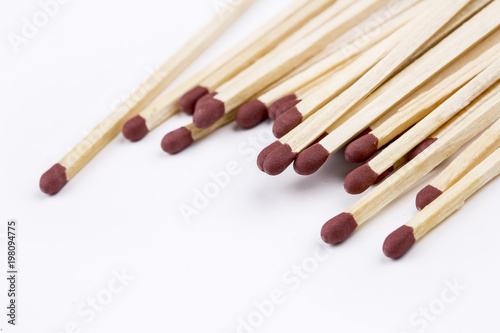 Matchstick on the white background