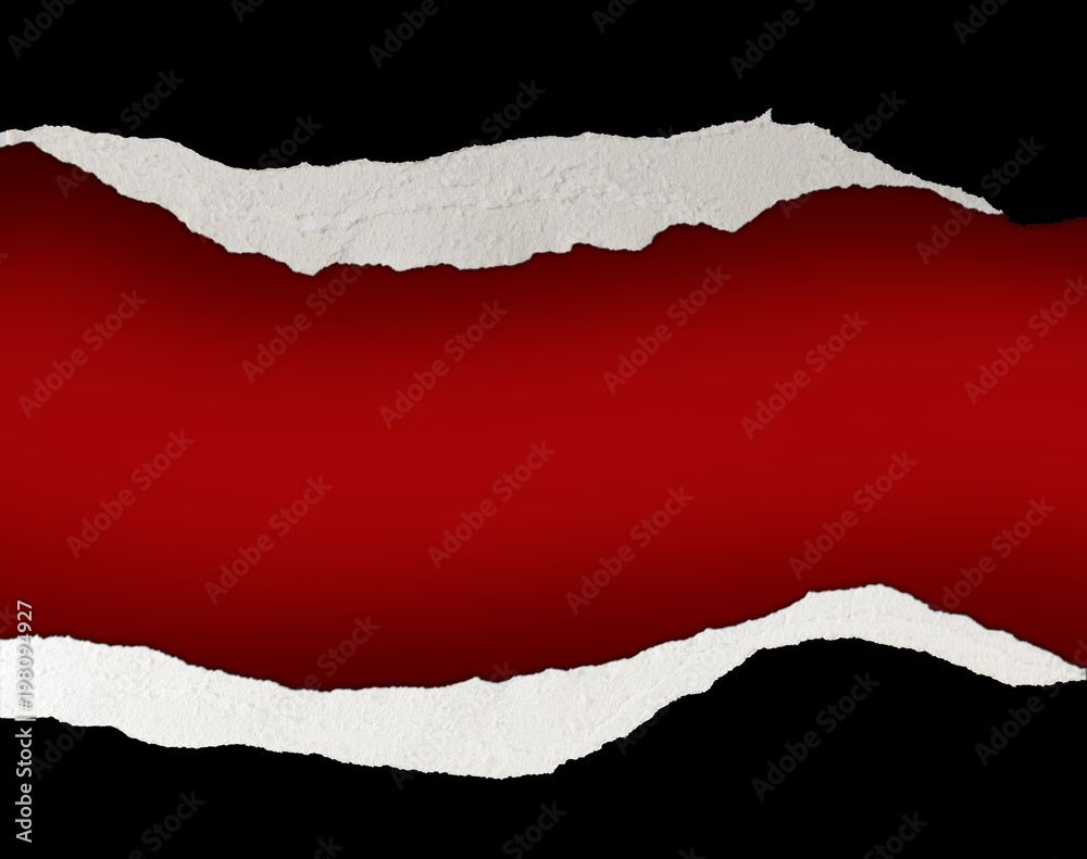Ripped paper on red Ripped paper on red