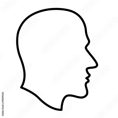 Human head contour illustration