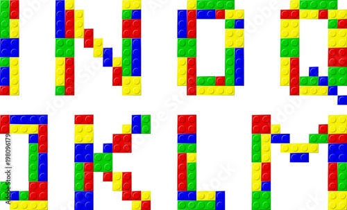 font made with plastic blocks